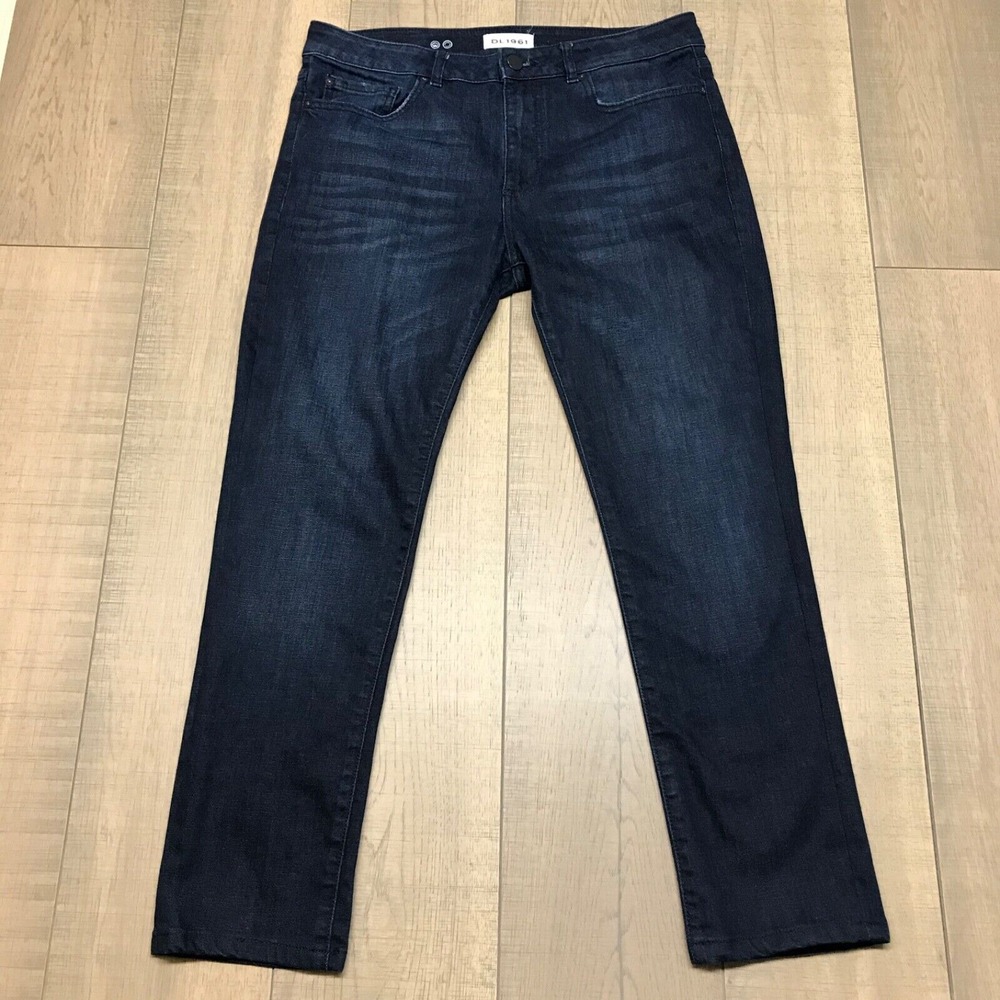 DL1961 Jeans Mens Size 34 X‎ 32 Actual 34X28 Dark Blue Nick Slim Bayou Preppy